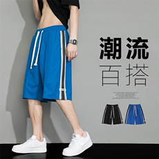 2023夏季新款日系灰墙大码条纹运动短裤M-5XHK22239-P30，男装休闲裤，电商A022