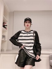 拼袖条纹大版TＭL，其它，可纳奇