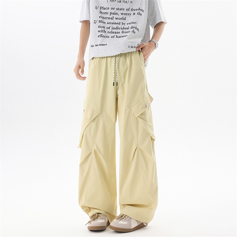 D206-18XL-M冰丝复古阔腿工装裤男宽松大口袋美式拖地裤男K9145,男装工装外套,电商D206-1