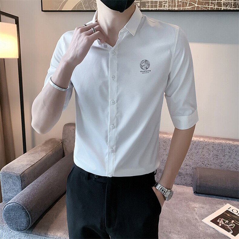 B216CS249P502025夏装新款男士中袖印花衬衫社会风,男装衬衫,电商B216（原B302）
