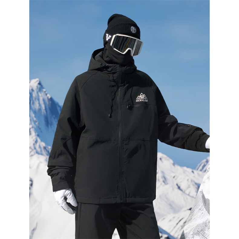 冬季双板防风防水加棉加厚大码连帽滑雪服外套男女HF66-P165控278,女装短外套,电商A001