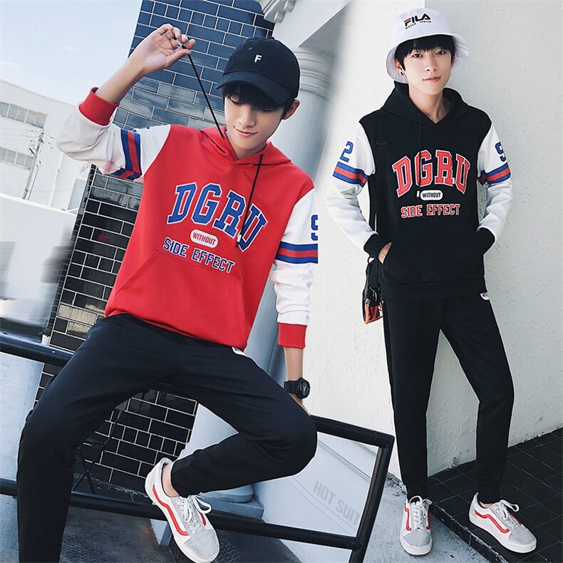有报告卫衣套装男士一套衣服潮流帅气运动外套 DS160T图片