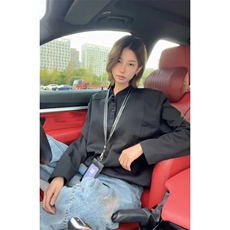ZW03-P31亨利领拼接长袖t恤男款早秋季正肩美式立领polo衫重磅，男装Polo衫，电商B323A