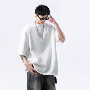 港风美式vibe潮流宽松拼接款圆领半袖T恤男潮 XZ213-T008-P35控58图片