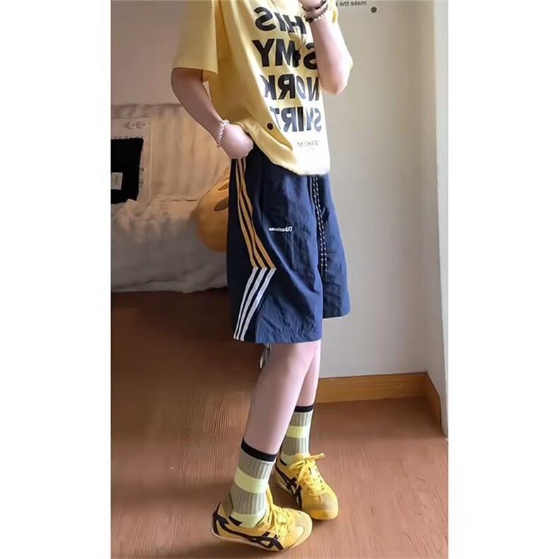 三条杠速干运动短裤男款夏季薄款篮球裤美式潮流休闲大码五分裤子,男装牛仔裤,星座506A