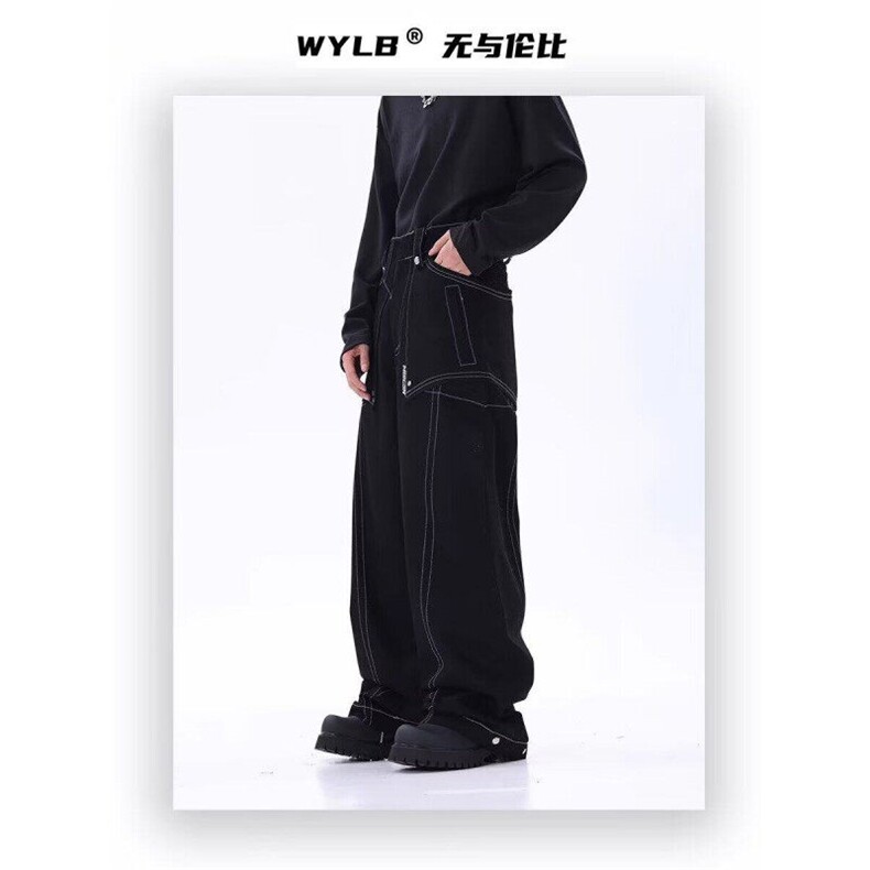 W9676-P68网图现货新款美式复古明线设计直筒牛仔裤,男装牛仔裤,星座1608-2