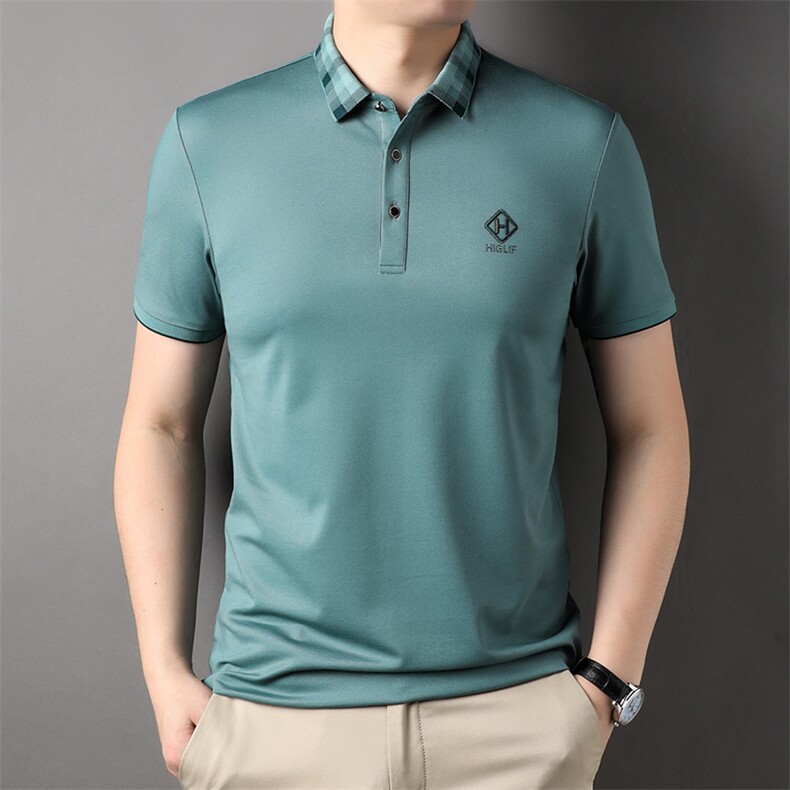 D33776钱塘2020-2夏季薄款中青年男士翻领休闲简约百搭T恤上衣P52,男装T恤,钱塘207-2