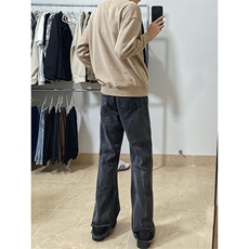 B221美式ins高街暗黑重工艺宽松微喇牛仔裤LK23128-P60控78，男装牛仔裤，电商B221