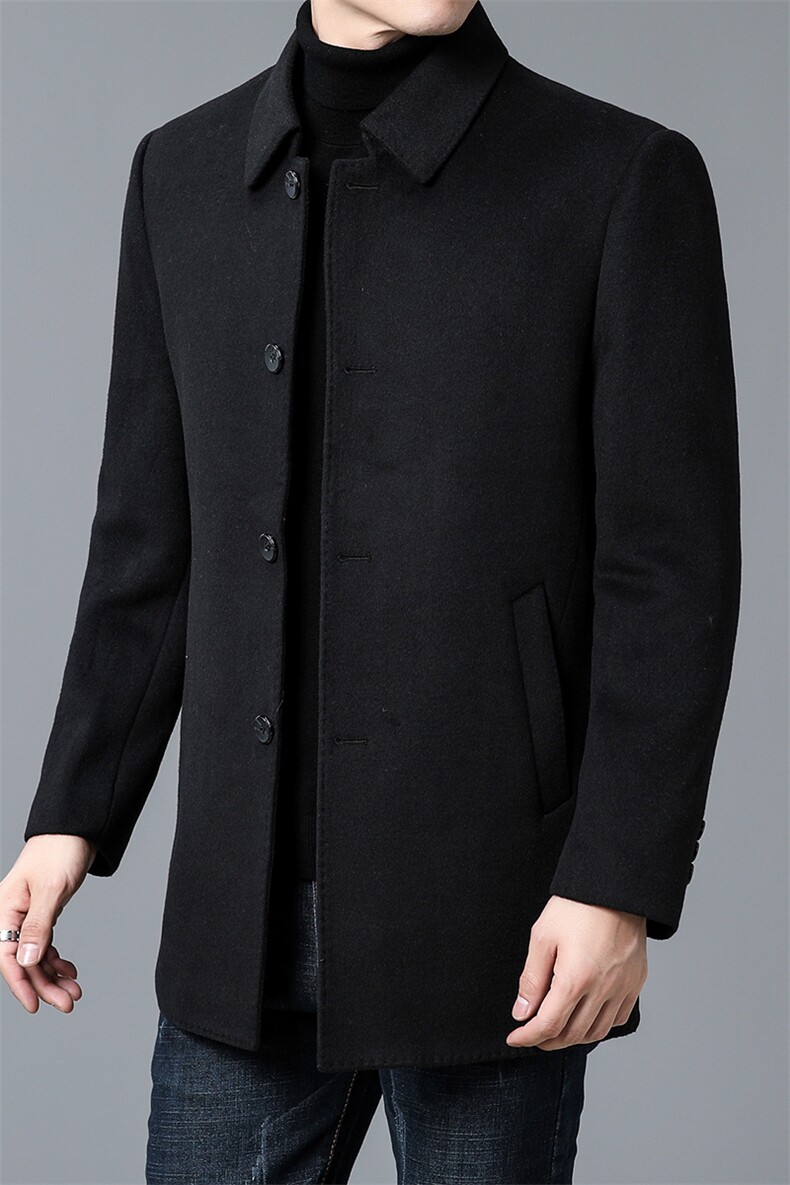 DZ38801钱塘2020-3冬季厚款商务休闲简约中年男士毛呢大衣P225,男装毛呢大衣,钱塘207-3