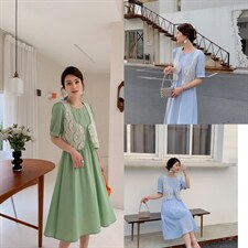 花边两件连衣裙，女装连衣裙，英利伊人