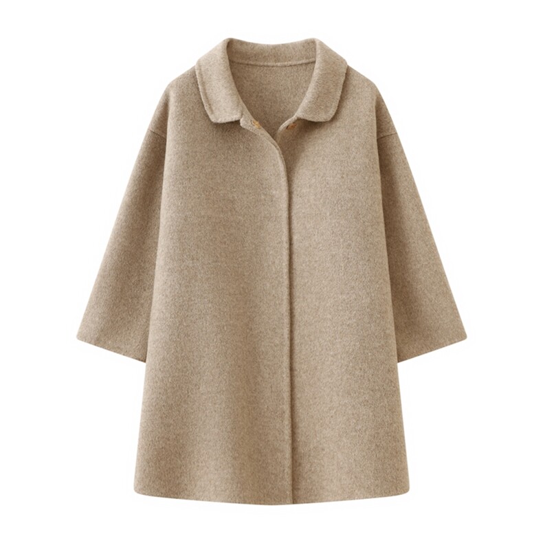 00%羊毛秋冬儿童羊毛大衣纯色男女同款，童装外套，鑫贝羊绒