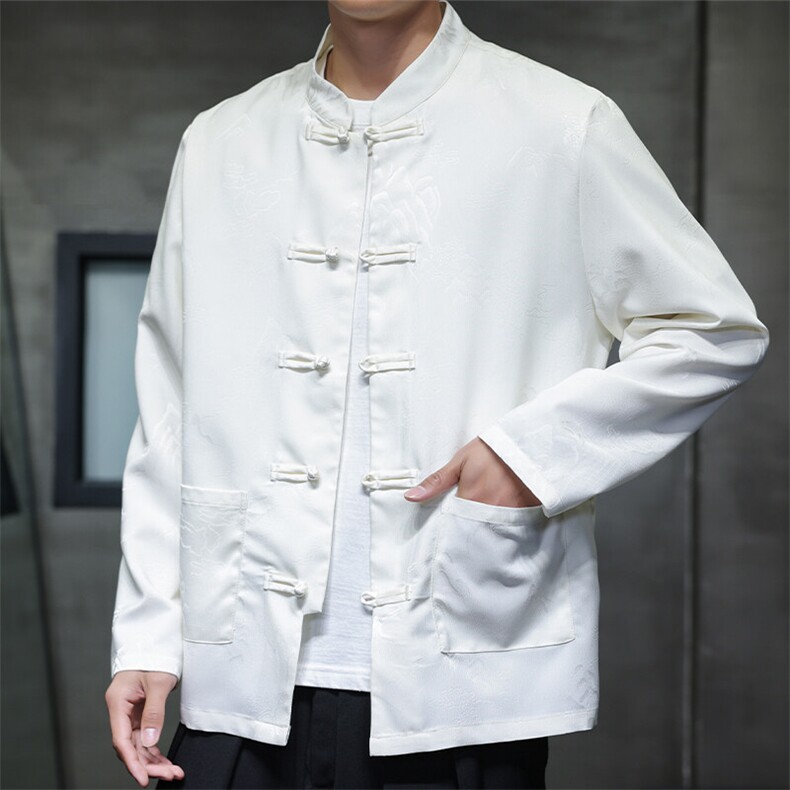 2025春季新款男装新中式提花衬衣风汉服唐装盘扣衬衫C175-P65,男装衬衫,电商B277(原6028)