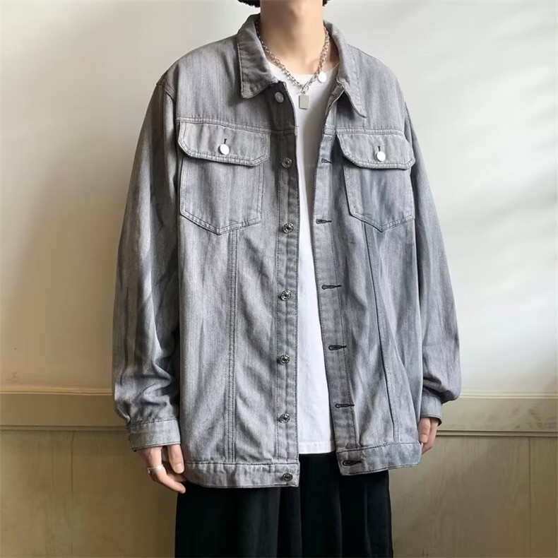 秋季宽松牛仔外套男潮牌ins复古夹克港风X327P68,男装夹克,星座1116-2