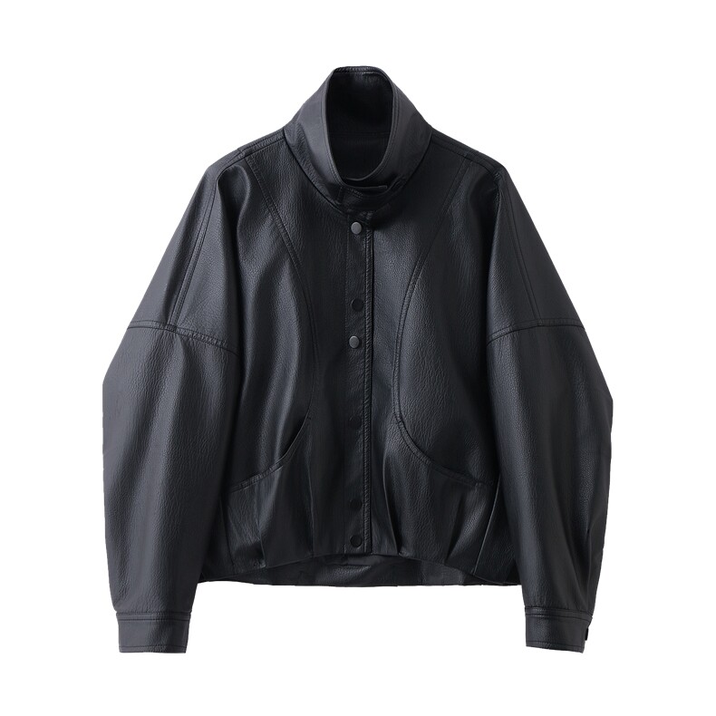 已出货春装新品美拉德皮衣外套女短款韩版宽松休闲百搭机车服潮,女装皮衣,吾爱衣
