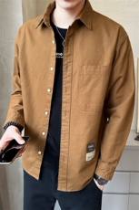 秋季休闲棉衬衫外套宽松型长袖上衣百搭衬衣C118-P90，男装衬衫，电商A239