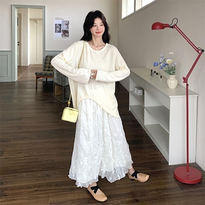 温柔小香风针织衫两件套女春秋2025新款高级感独特绝美半身裙套装图片