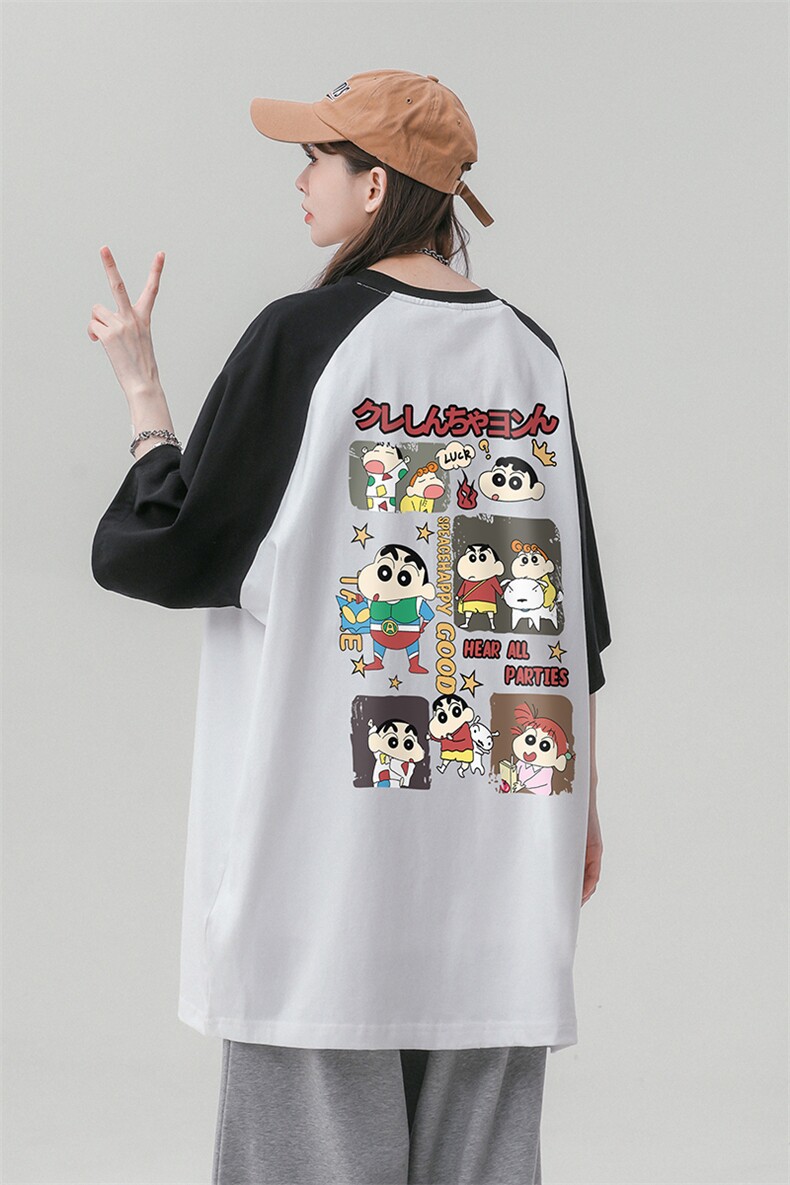 中性风23夏季时尚百搭圆领卡通印花宽松纯棉短袖T恤DT450P40控58,男装T恤,A247A