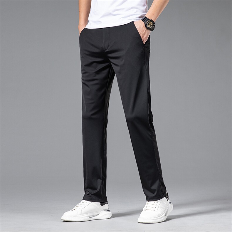 DS7127钱塘2020-3主推冰丝高弹男士商务休闲裤直筒长裤P63,男装休闲裤,钱塘207-3
