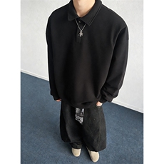 抖音得物高品质二开26春装美式高街结构设计POLO翻领卫衣外套W77，男装Polo衫，电商A486