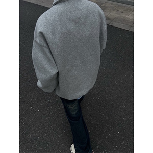 抖音得物高品质二开 26春装美式高街结构设计POLO翻领卫衣外套W77图片