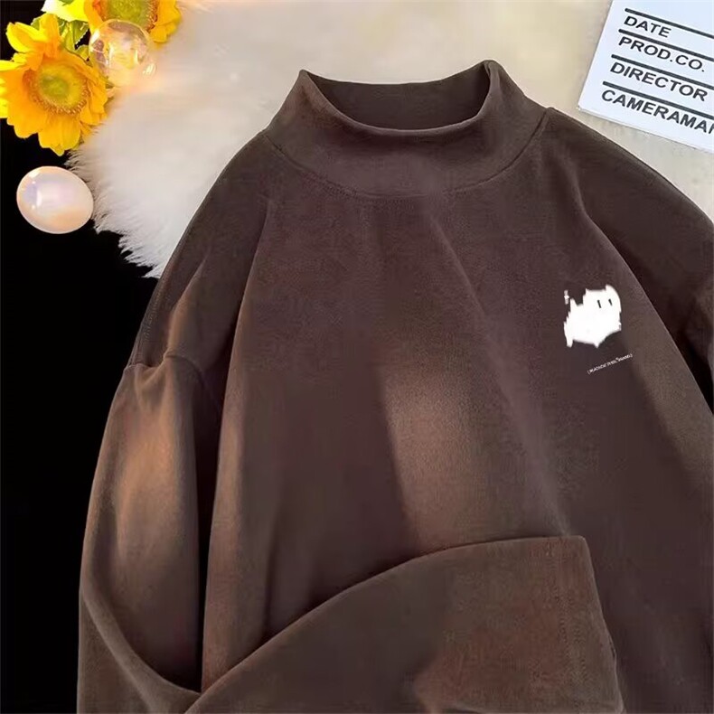 双面德绒磨毛半高领打底衫保暖长袖卫衣百搭T恤上衣XT216-P23网图,男装T恤,电商B245