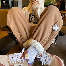 加绒加厚休闲运动卫裤男美式针织束脚裤子715-6-BX04P55（控78），男装休闲裤，星座715-6