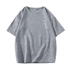 风复古亚麻短袖男棉麻t恤男半袖ZT71305-P35，男装T恤，电商A040A