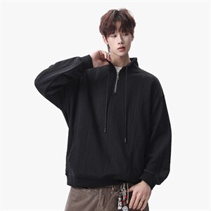 卫衣男春季新款港风宽松提花大码长袖T套头上衣WY9975-特P42图片