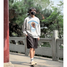 抖音得物现货高品质美式宽松圆领印花卫衣新款重磅卫衣ADY106，男装卫衣，电商A443