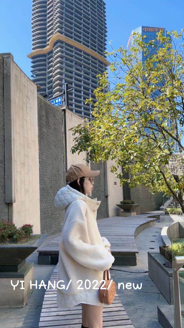 颗粒绒压格加绒卫衣一杭主推款，女装卫衣/绒衫，一杭