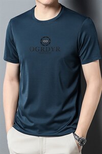 男士短袖T恤2023新款圆领纯色薄款中年爸爸装半袖上衣P45图片