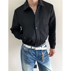 春秋ing垫肩夹克男装短款解构黑色拉链翻领外套J3110，男装夹克，星座1116A（原606A-3）