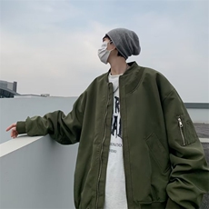 欧美高街外套男春秋痞帅飞行员夹克美式宽松棒球服潮JK08820-P55，男装夹克，星座308B-2