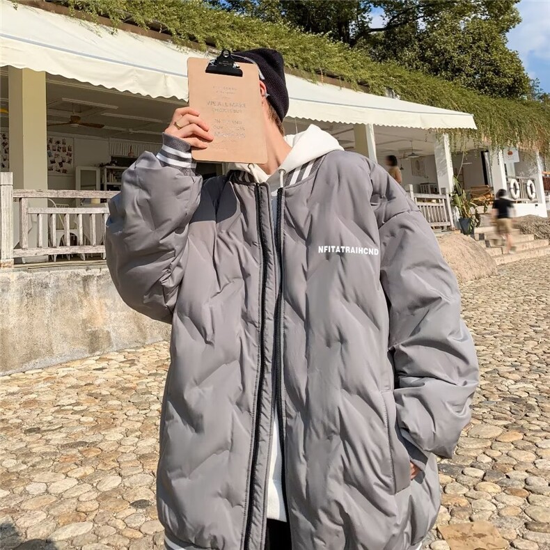 冬季新款港风潮流痞帅宽松百搭棉衣JM9904-P65,男装棉衣,星座1109-3