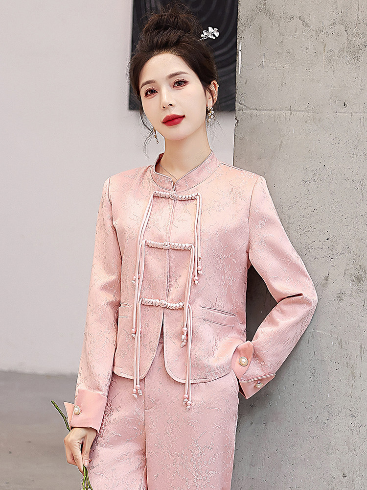 新中式国风女2024春秋新款高级感气质盘扣唐装今年流行,女装短外套,韩美纤衣