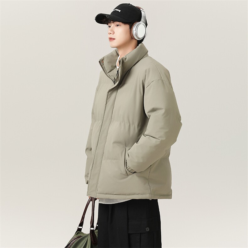 抖音得物2025新款立领棉衣纯色情侣款保暖棉衣面包服35332-P55,男装棉衣,星座717