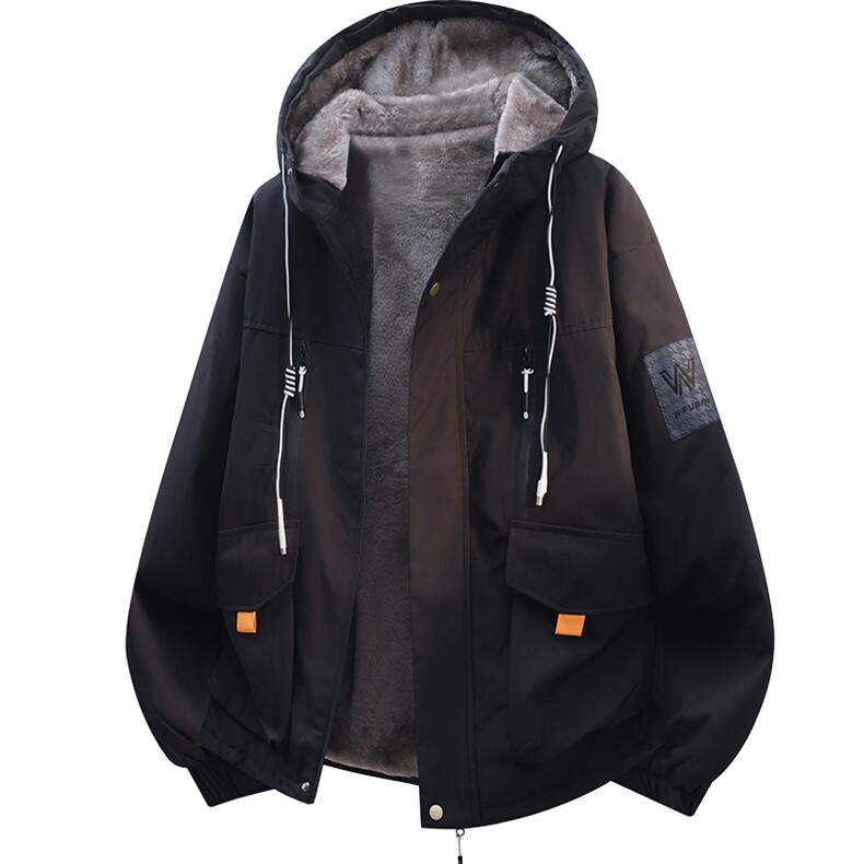 立体冬季外套加绒加厚潮牌夹克连帽宽松保暖派克服A436-D209-P80,男装夹克,电商A436