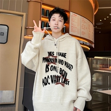 高品秋冬季连帽毛衣男复古慵懒风针织衫毛衣外套MYL3318-P65控88，男装针织衫/毛衣，电商B370