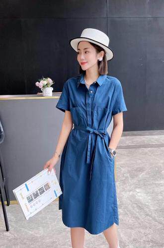 DG8101欧货夏季2021新款时尚大口袋工装风百搭连衣裙,女装连衣裙,L·H·X