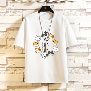 TK28215-P25 春夏季七分袖t恤男大码五分袖男短袖中袖 砖墙挂拍图片
