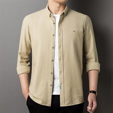 2023年秋冬新款时尚休闲宽松免烫男士长袖衬衣时尚潮流衬衫男装，男装衬衫，电商B212（原钱塘6029）