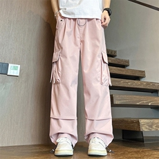 春夏季新款美式休闲工装裤男潮流宽松直筒拖地阔腿裤子KZ003-P35，男装休闲裤，星座217-4