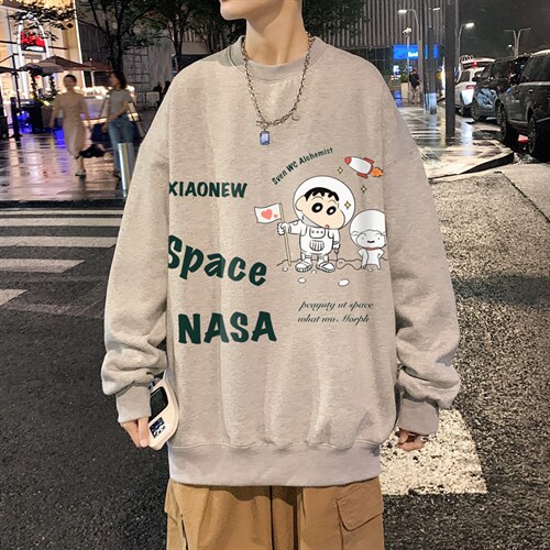 卫衣男春季美式重磅潮牌潮流宽松圆领上衣oversize大码长袖打底衫,男装卫衣,电商B371