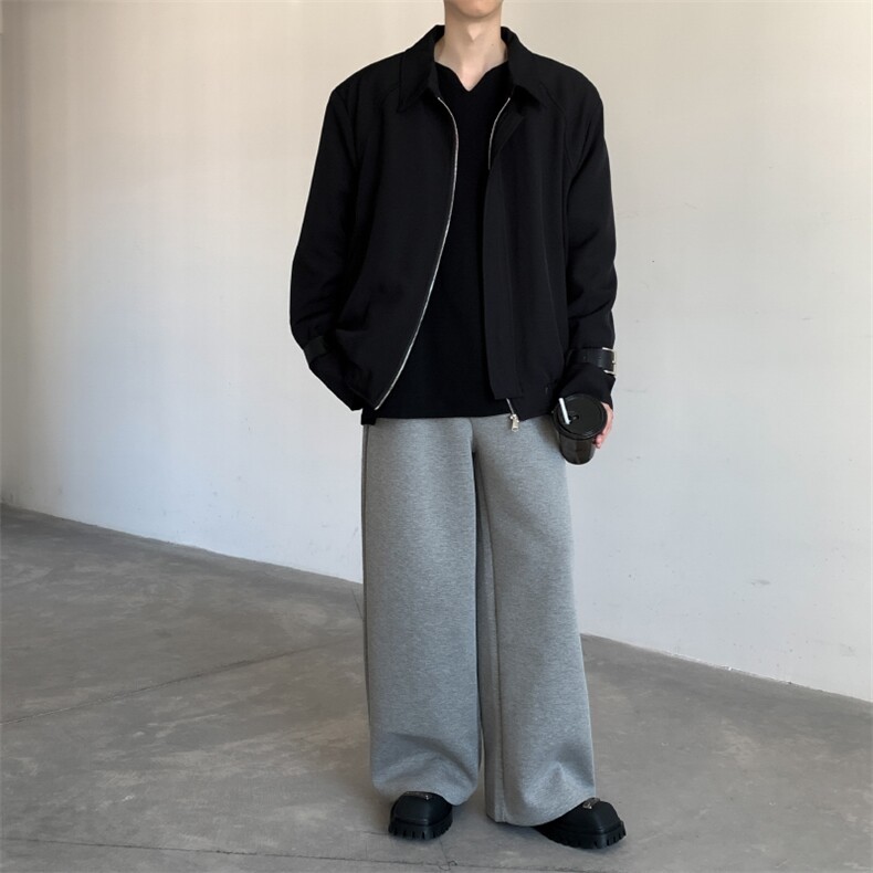 翻领短款外套男袖子皮扣设计夹棉上衣秋冬JK119特P75,女装短外套,星座512-1（原513-3）