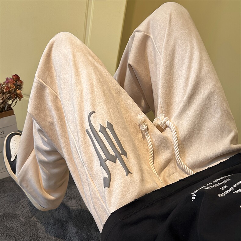 麂皮绒 直筒休闲裤B342-K7006-P50控68图片