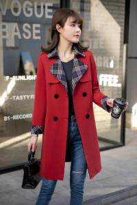 秋装新款上新风衣拼格M一XXXL，女装风衣，拉思维加丝