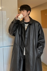 8XL-M诺丁山皮衣夹克外套男长款美式复古情侣风衣PY860P138控158，男装皮衣，电商D206-1