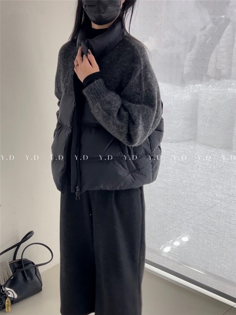 【依嘟】2025立领拼羽绒宽松显瘦保暖羽绒服外套，女装羽绒服，依嘟服饰