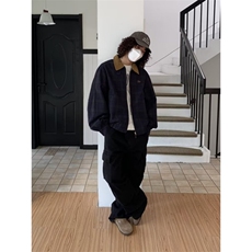 领子撞色外套男春季穿搭运动夹克潮牌美式青少年立领防风上衣情侣，男装夹克，四季星座505