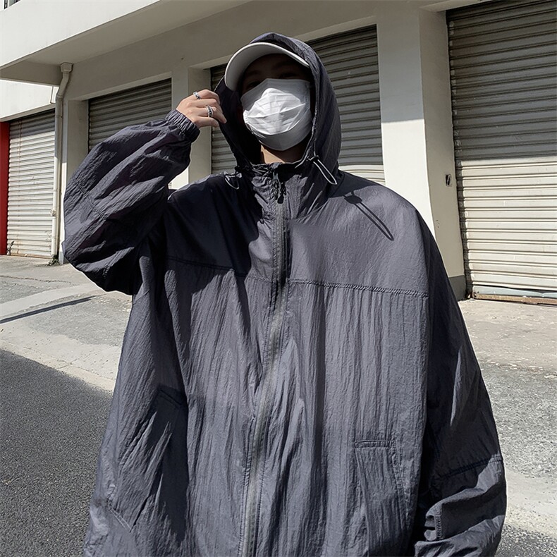 夏季薄款防晒衣男韩版潮流连帽宽松帅气2023新款ins外套W4877-P37,男装防晒衣,星座412-2